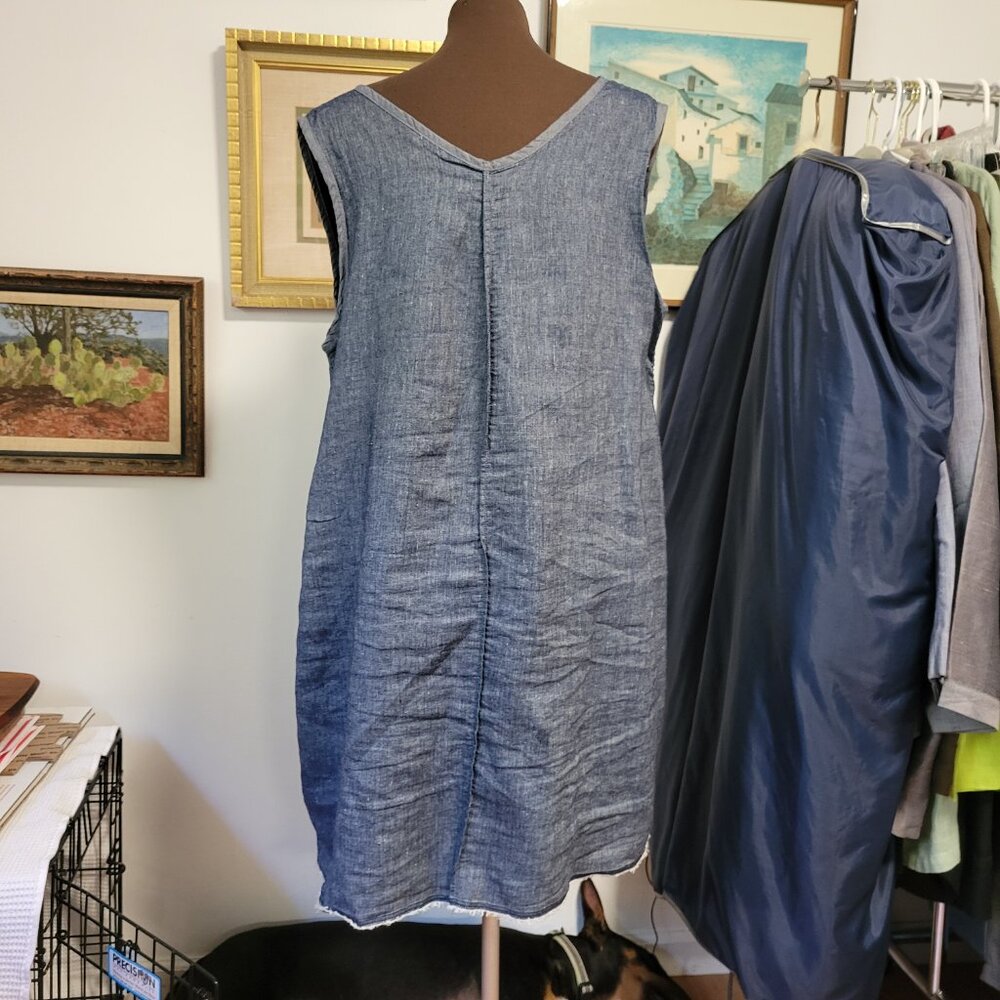 Skif Designer Stylish Denim Mini Dress Size L/XL - Picture 4 of 6